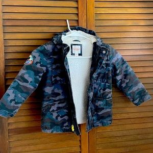 Boys Hooded Camo Jacket